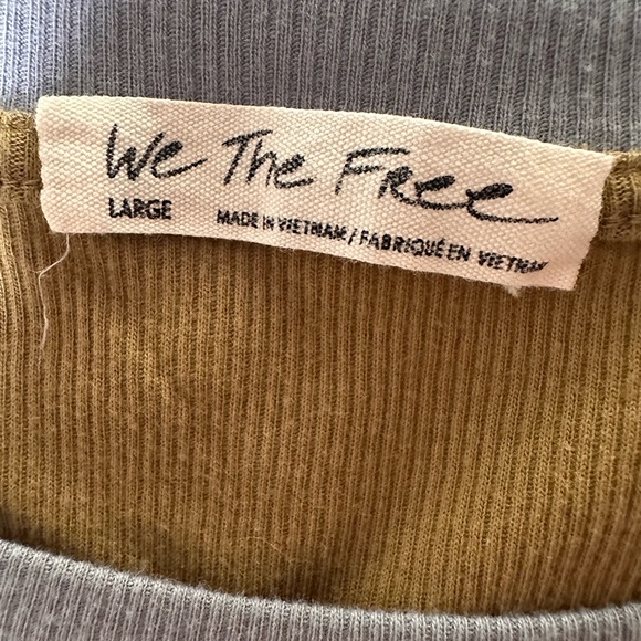 We The Free Olive and Blue/Grey Women's Top - Picture 6 of 7